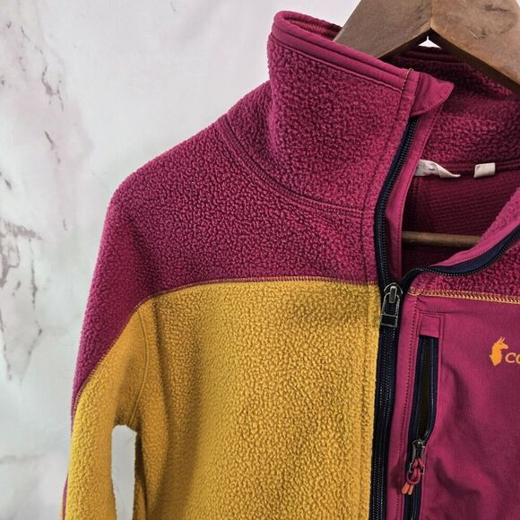 Cotopaxi Pullover Womens Small Yellow Pink Quarter Zip Abrazo Fleece Raspberry - Picture 2 of 11